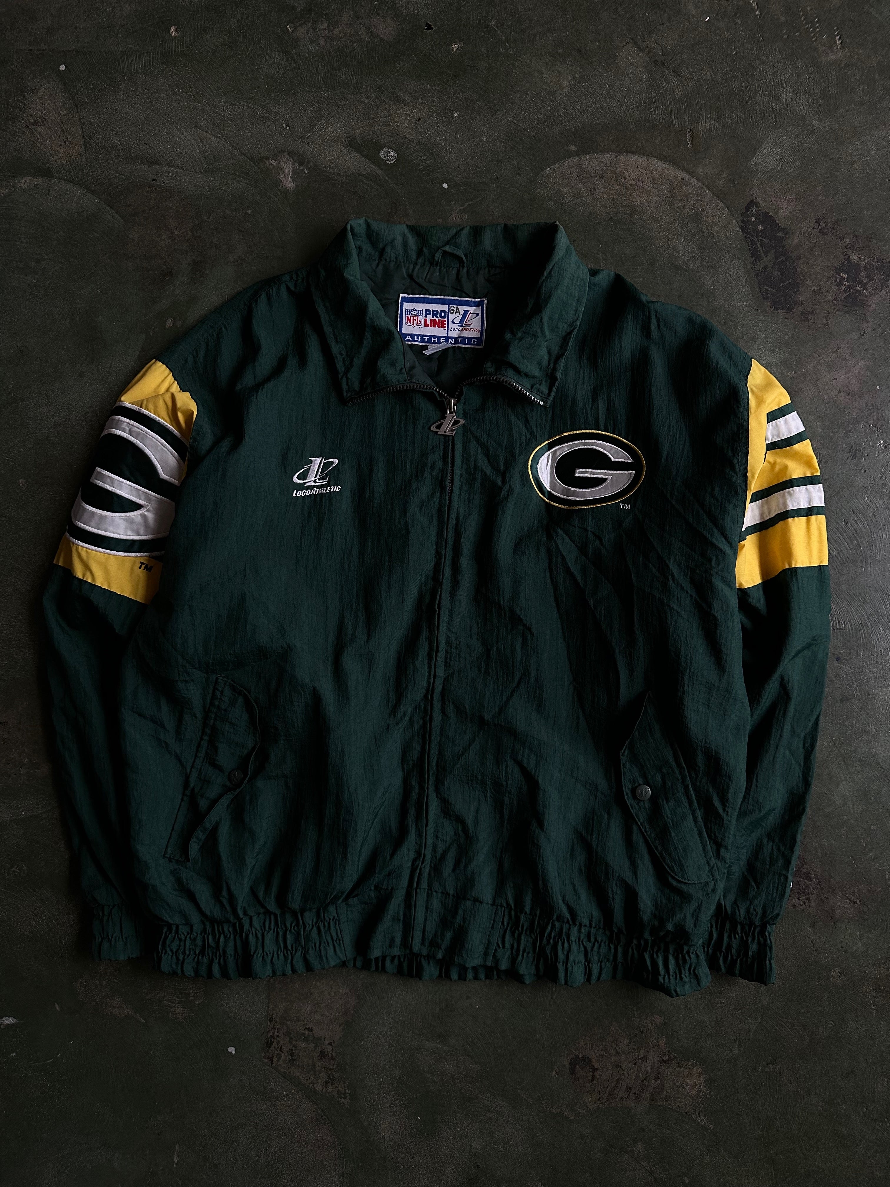 Vintage 90s Logo Athletic x Green Bay Packers Embroidered NFL Jacket ( –  Room On Fire