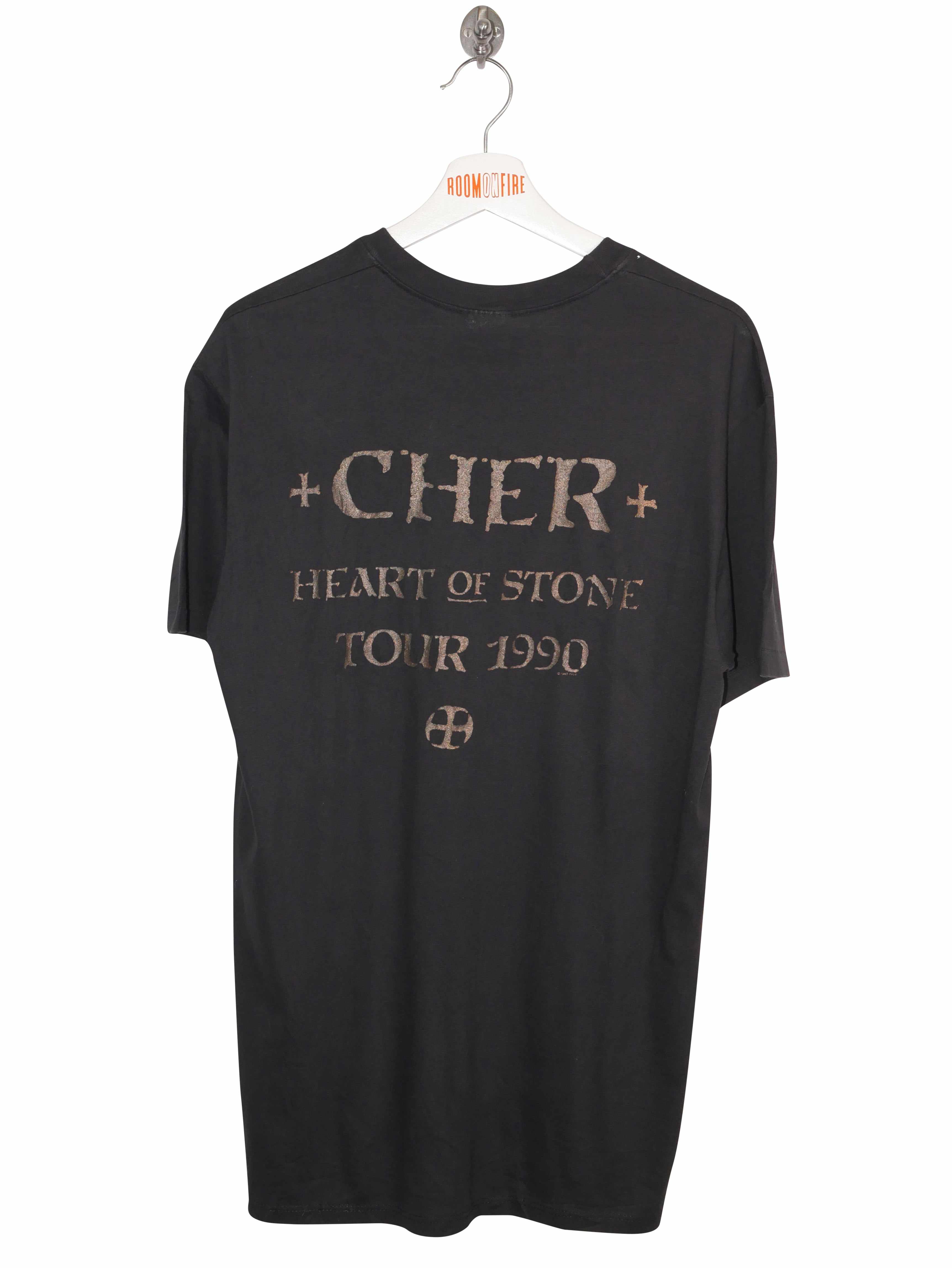Vintage 1990 Cher 'Heart of Stone Tour' T-Shirt (L)-T-SHIRT-BAND & TOUR-SIZE L-Room On Fire
