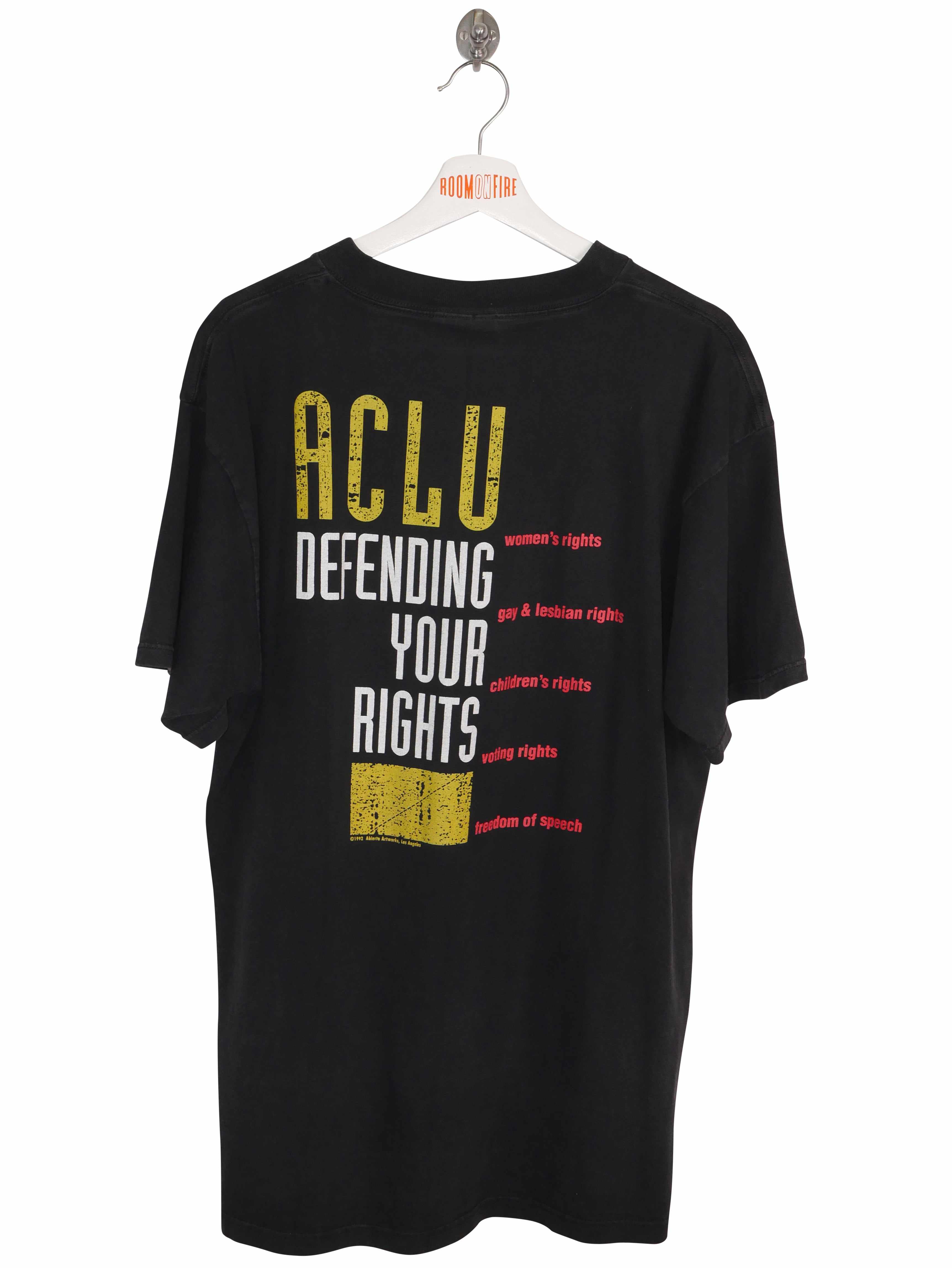 Vintage 1992 ACLU 'You Have the Right Not to Remain Silent' T-Shirt (XL)-T-SHIRT-MISCELLANEOUS-SIZE XL-Room On Fire