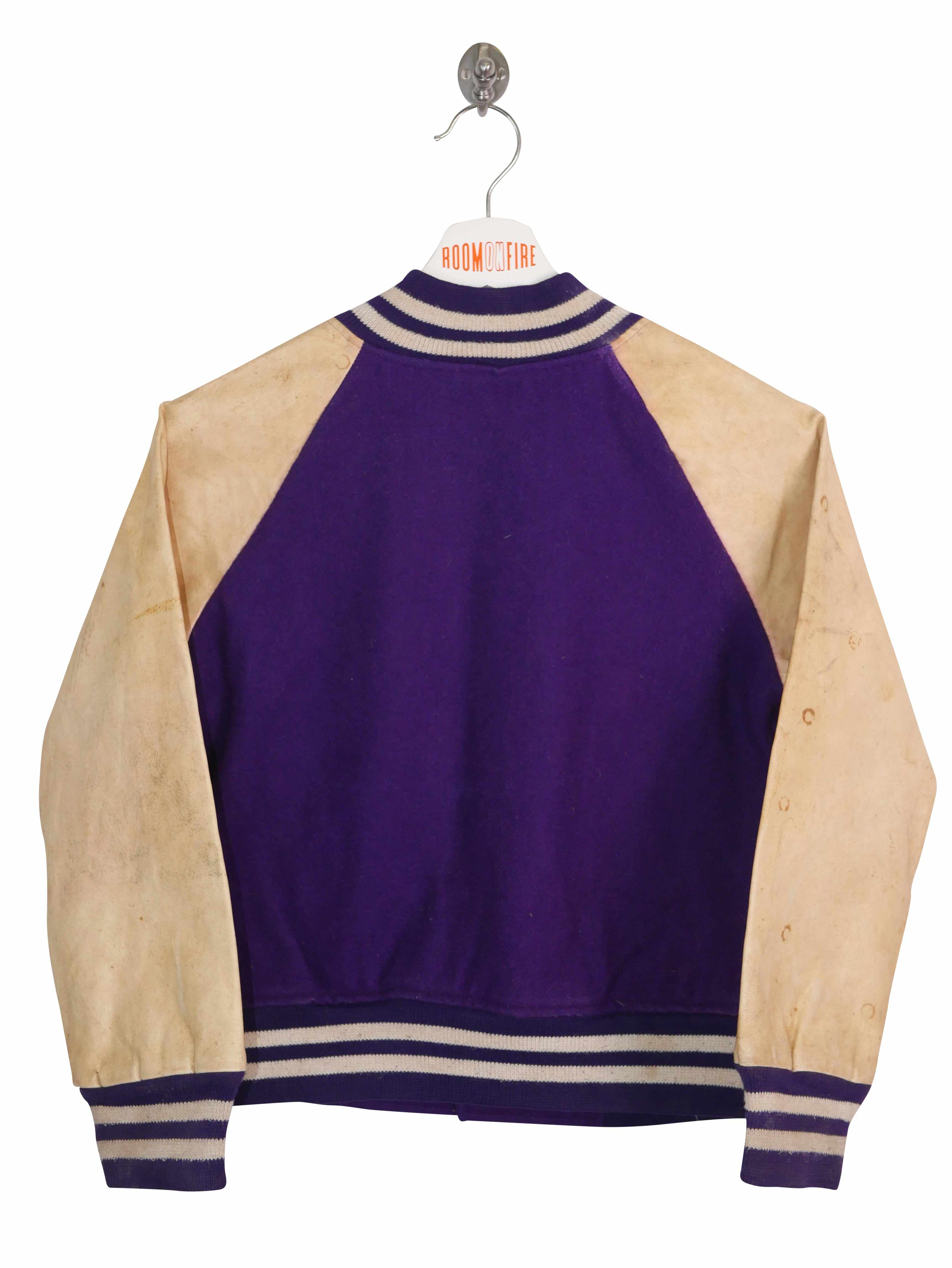 Vintage 80s Erika Cheerleader Leather Varsity Jacket (XS)-JACKET-MISCELLANEOUS-SIZE XS-Room On Fire
